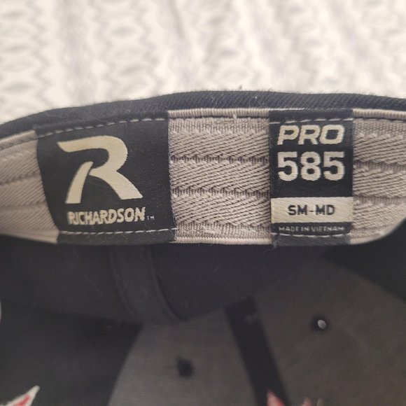 Black ball cap with red Maple Leaf and overlapping white N logo. SM - MD size. - Picture 2 of 5